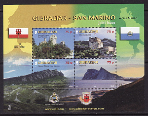 Гибралтар, 2010, Совместный выпуск Сан-Марино, Ландшафты, блок